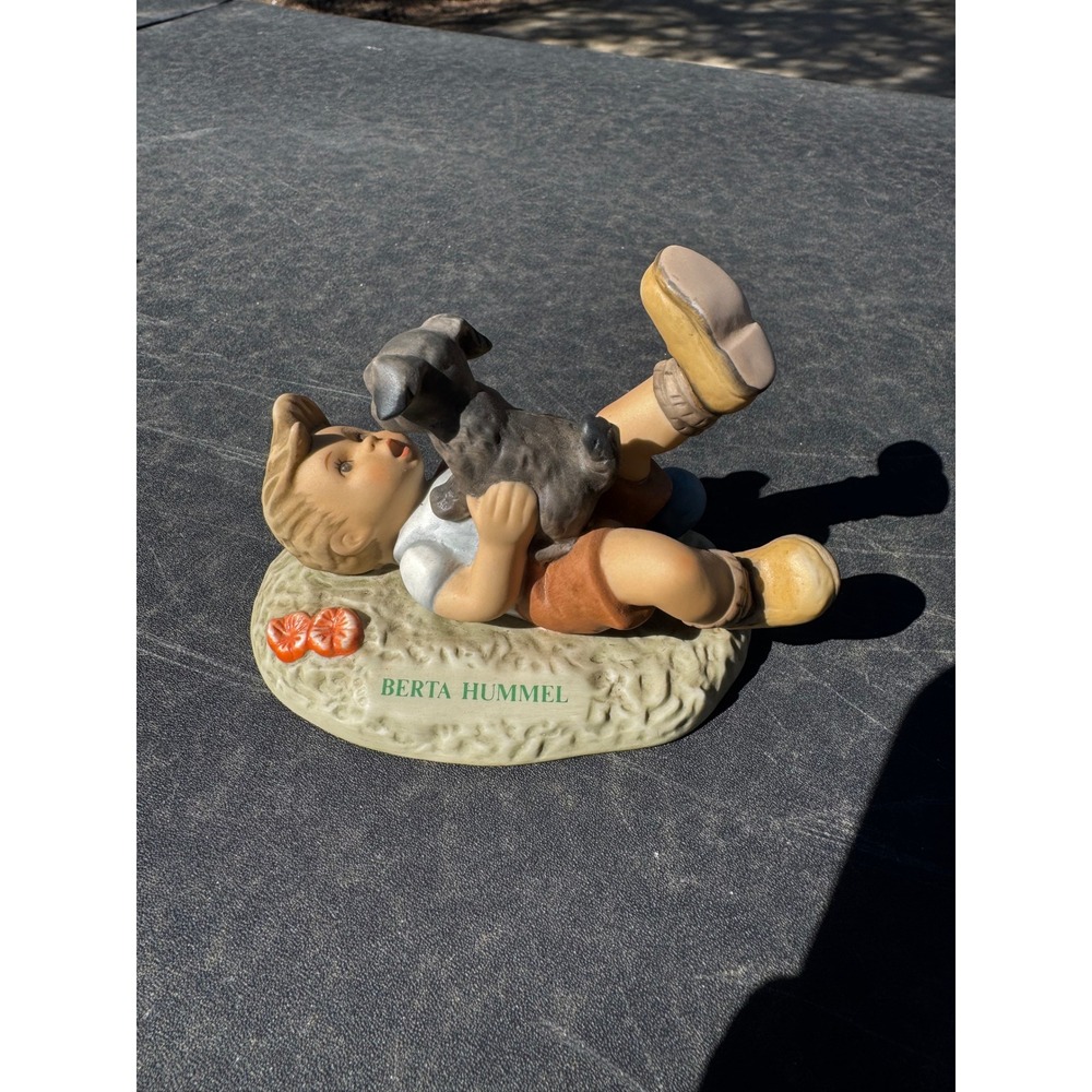 Goebel Berta Hummel Pals BH 4 1996 Figurine Germany Child Playing Dog